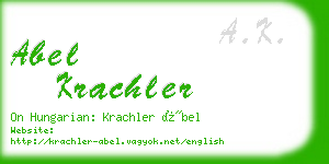 abel krachler business card